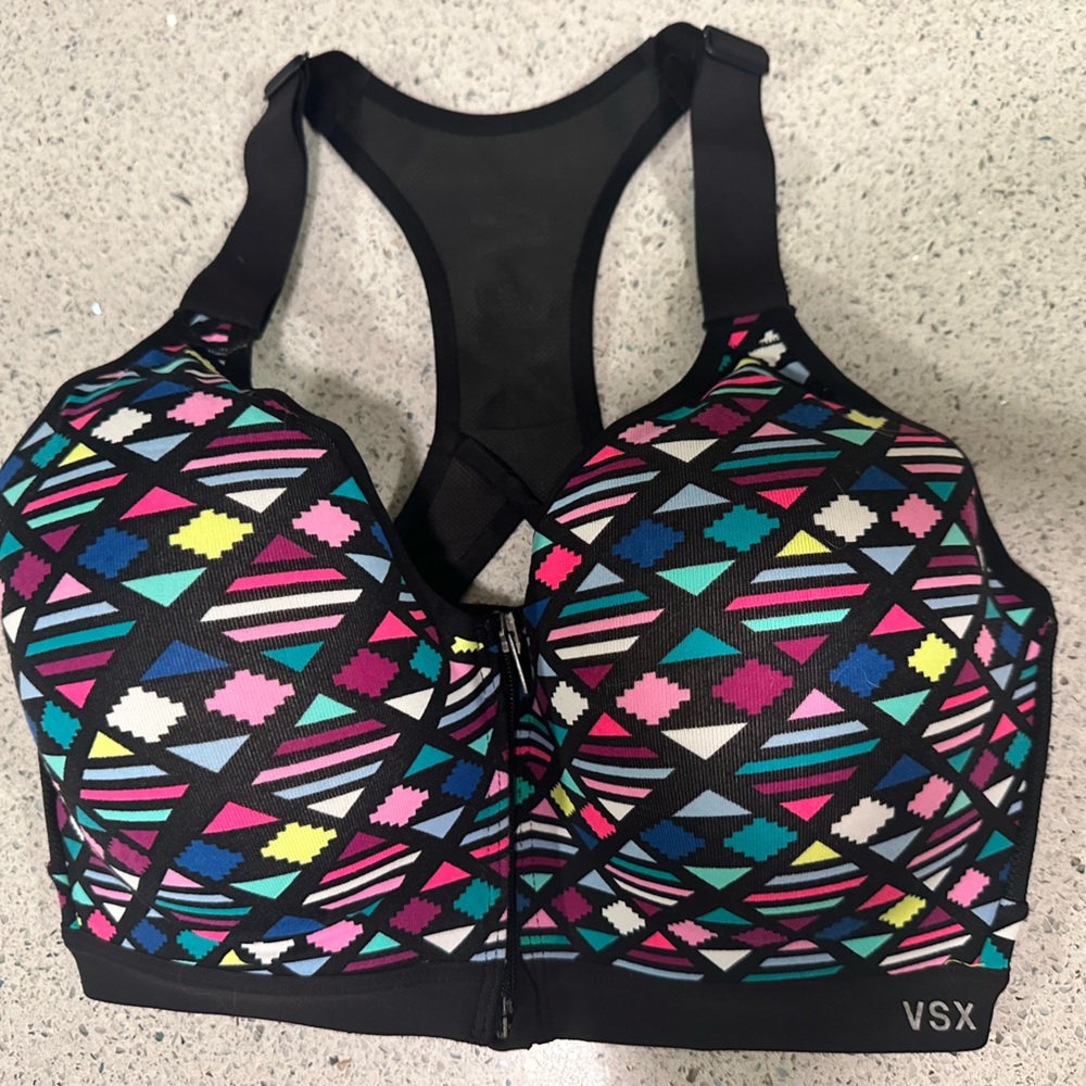 Victoria’s Secret VSX Colorful Geometric Activewear Top 32DDD